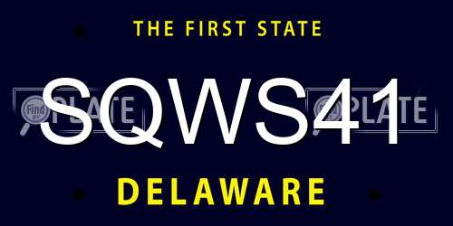 SQWS41 Delaware License Plate