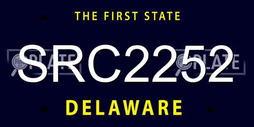 SRC2252 Delaware License Plate