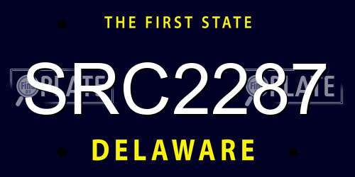 SRC2287 Delaware License Plate