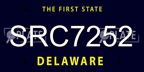 SRC7252 Delaware License Plate