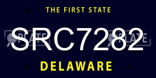 SRC7282 Delaware License Plate