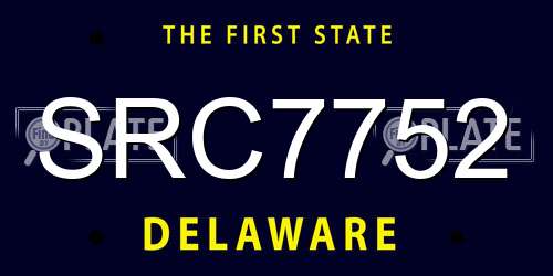 SRC7752 Delaware License Plate