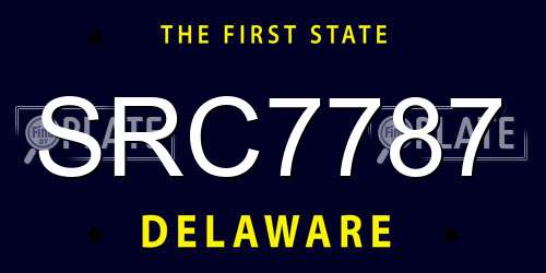 SRC7787 Delaware License Plate