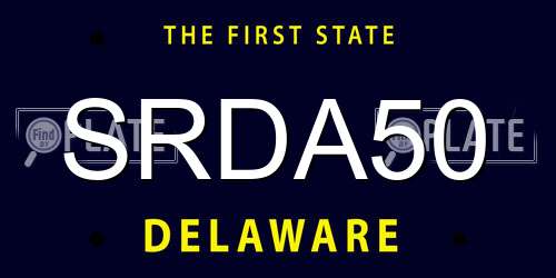 SRDA50 Delaware License Plate