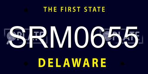 SRM0655 Delaware License Plate