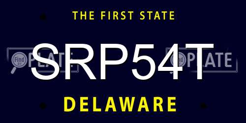 SRP54T Delaware License Plate