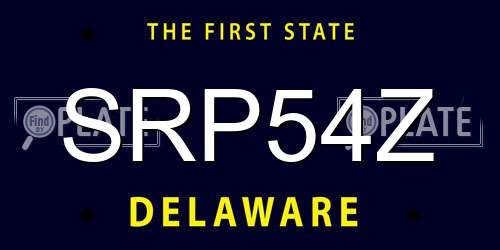 SRP54Z Delaware License Plate