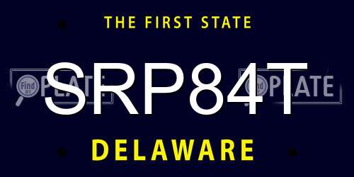 SRP84T Delaware License Plate