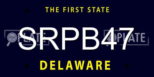 SRPB47 Delaware License Plate