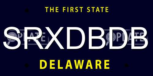 SRXDBDB Delaware License Plate