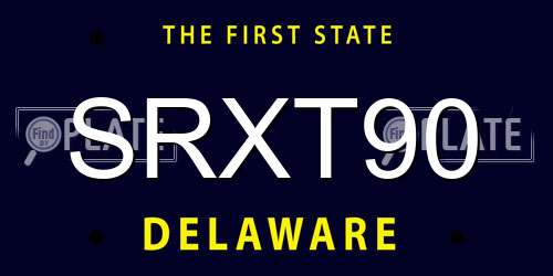 SRXT90 Delaware License Plate