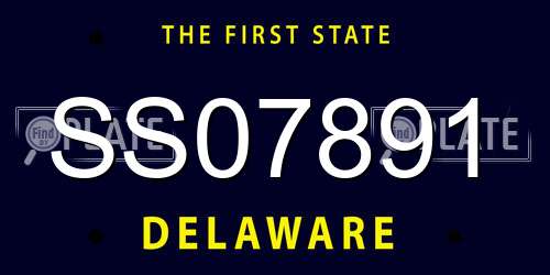 SS07891 Delaware License Plate