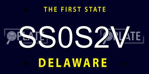 SS0S2V Delaware License Plate