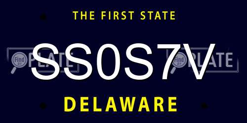 SS0S7V Delaware License Plate