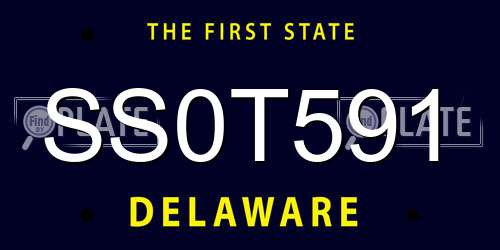 SS0T591 Delaware License Plate