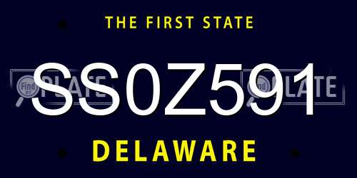 SS0Z591 Delaware License Plate