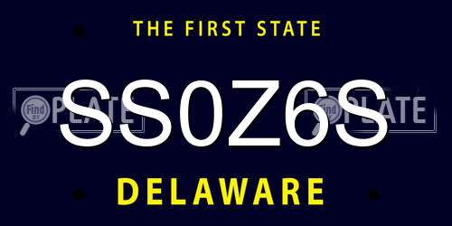 SS0Z6S Delaware License Plate
