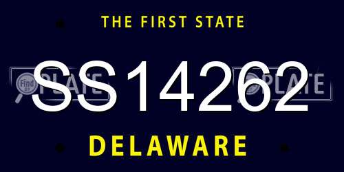 SS14262 Delaware License Plate