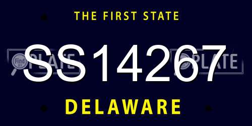 SS14267 Delaware License Plate