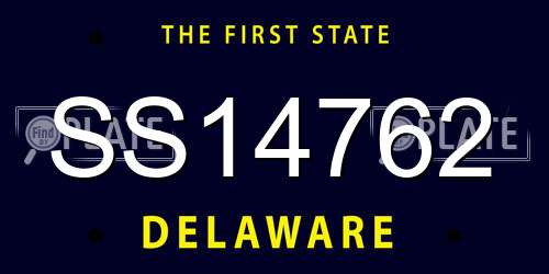SS14762 Delaware License Plate