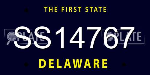SS14767 Delaware License Plate