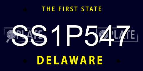 SS1P547 Delaware License Plate