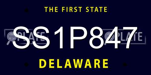 SS1P847 Delaware License Plate