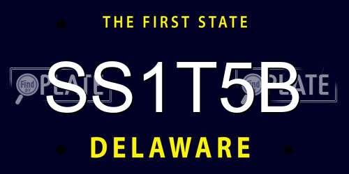 SS1T5B Delaware License Plate