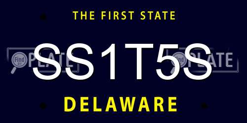 SS1T5S Delaware License Plate