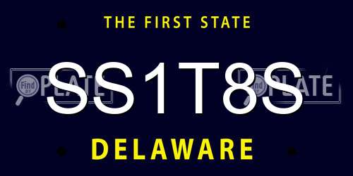 SS1T8S Delaware License Plate