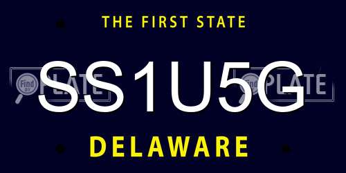SS1U5G Delaware License Plate