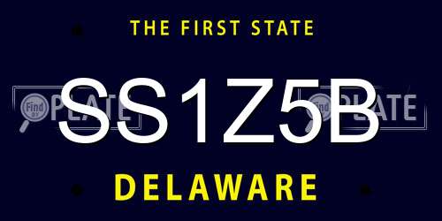 SS1Z5B Delaware License Plate