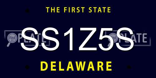 SS1Z5S Delaware License Plate