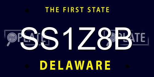 SS1Z8B Delaware License Plate