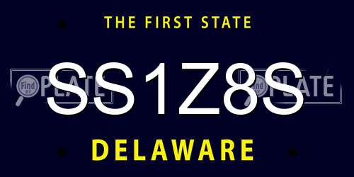 SS1Z8S Delaware License Plate