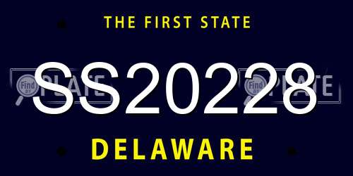 SS20228 Delaware License Plate
