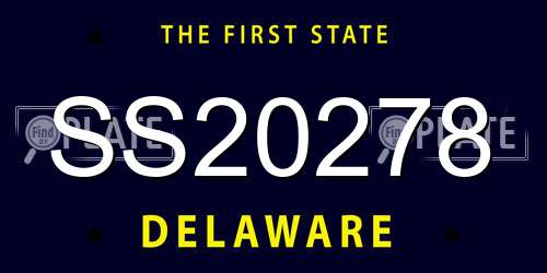 SS20278 Delaware License Plate