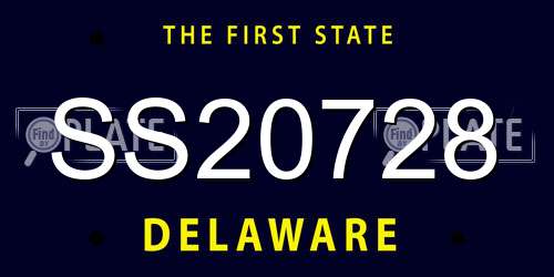 SS20728 Delaware License Plate