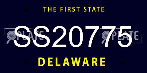 SS20775 Delaware License Plate