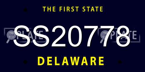 SS20778 Delaware License Plate