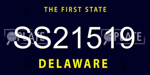 SS21519 Delaware License Plate