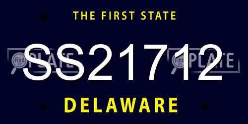 SS21712 Delaware License Plate