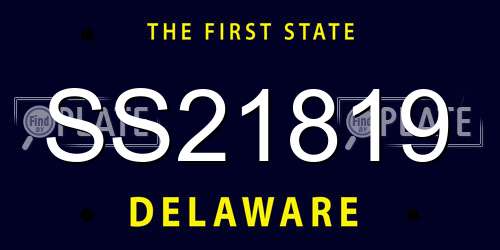 SS21819 Delaware License Plate