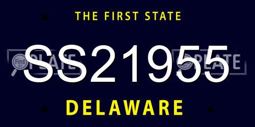 SS21955 Delaware License Plate