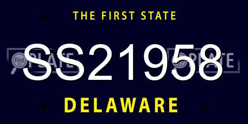 SS21958 Delaware License Plate