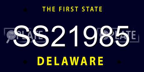 SS21985 Delaware License Plate
