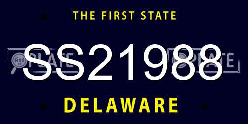 SS21988 Delaware License Plate