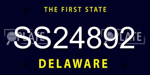 SS24892 Delaware License Plate