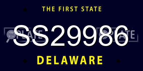 SS29986 Delaware License Plate