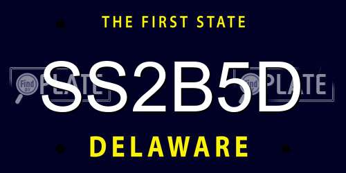 SS2B5D Delaware License Plate